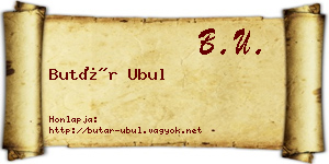 Butár Ubul névjegykártya