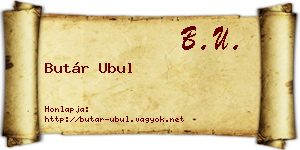 Butár Ubul névjegykártya