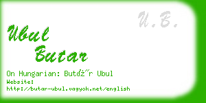 ubul butar business card
